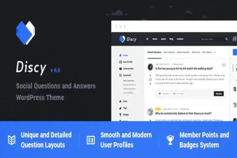 Free Download Discy v5.6.0 – Social Questions and Answers WordPress Theme Latest Version [Activated]