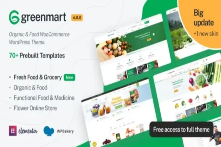 Free Download GreenMart v4.1.9 – Organic & Food WooCommerce WordPress Theme Latest Version [Activated]