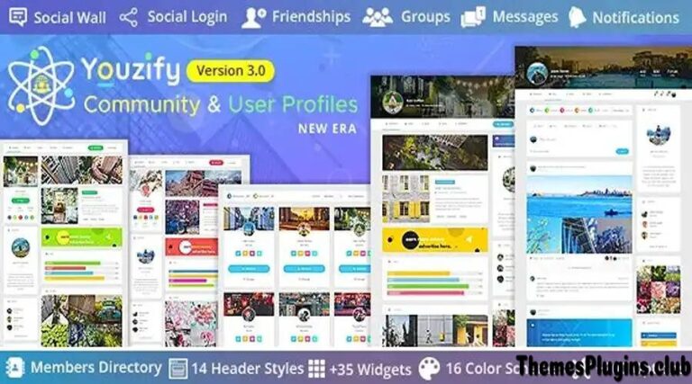 Free Download Youzify (formerly Youzer) v3.4.8 (+Addons)- BuddyPress Community & WordPress User Profile Plugin Latest Version [Activated]