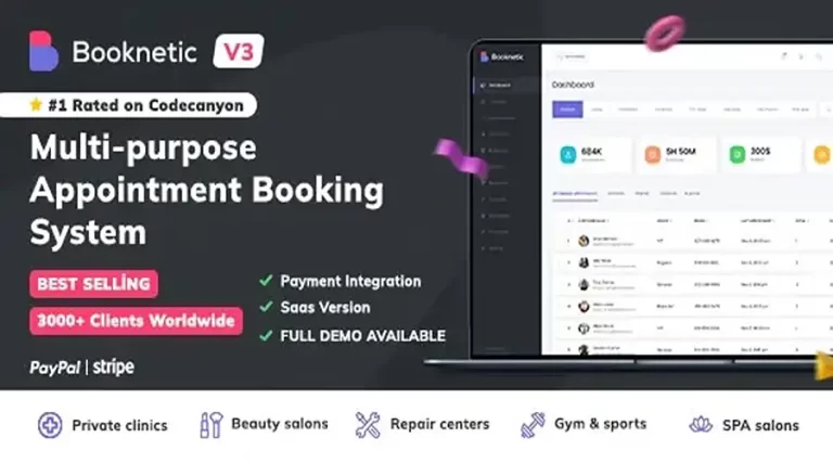 Free Download Booknetic v3.8.18 (+Addons) – WordPress Booking Plugin for Appointment Scheduling latest Version [Activated]