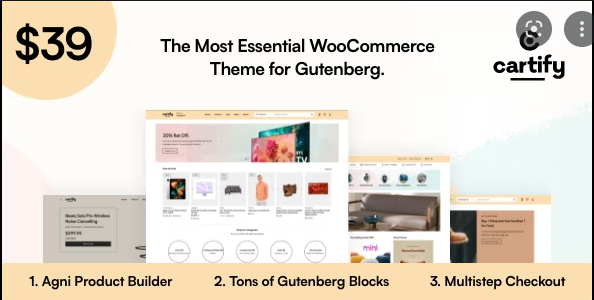 v.1.2.5 Cartify WooCommerce Gutenberg WordPress Theme Free Download