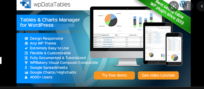 v6.1 WP DataTables and Charts Manager for WordPress Free Download