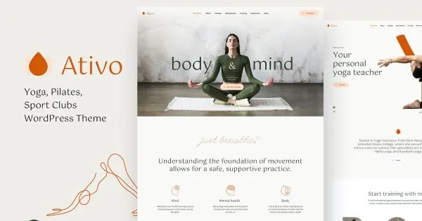 Ativo (v7.6) Pilates Yoga WordPress Theme Free Download
