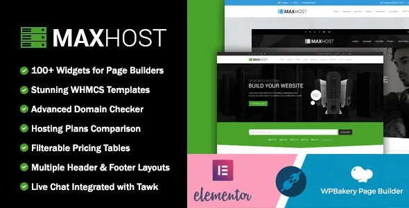 MaxHost (v9.8.1) Web Hosting, WHMCS and Corporate Business WordPress Theme Free Download