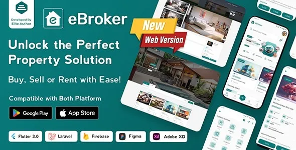 eBroker (v1.1.1) Real Estate Property Buy-Rent-Sell Flutter app with Laravel Admin Panel Free Download