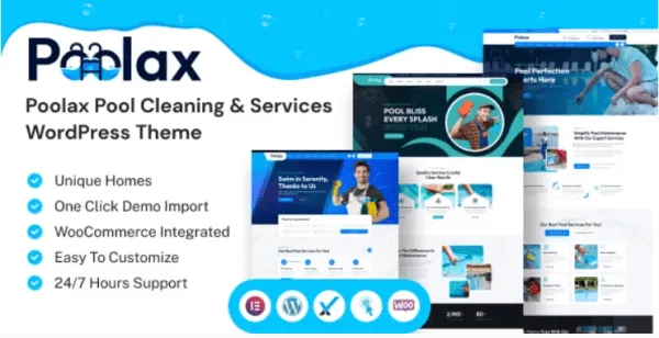 Poolax (v1.0) Pool Cleaning & Services WordPress Theme Free Download
