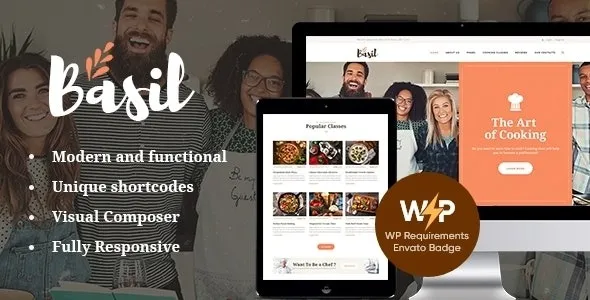 Basil (v1.3.9) Cooking Classes and Workshops WordPress Theme Free Download