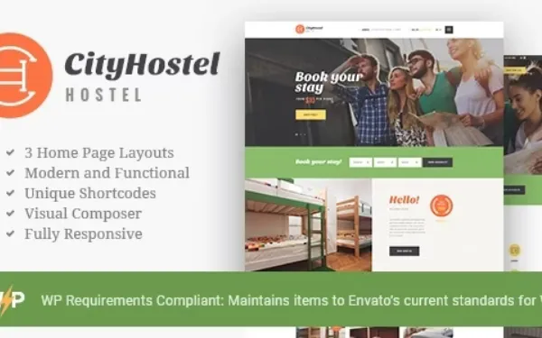 City Hostel (v1.1.0) A Travel & Hotel Booking WordPress Theme Free Download