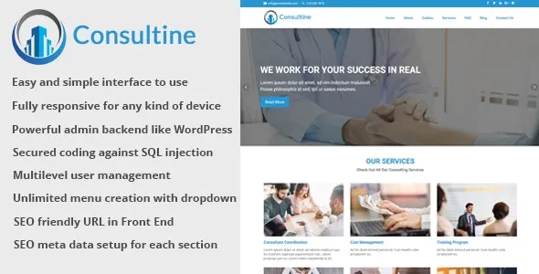 Consultine (v1.9) Consulting, Business and Finance Website CMS Free Download