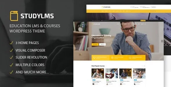 Studylms (v1.29) Education LMS & Courses WordPress Theme Free Download